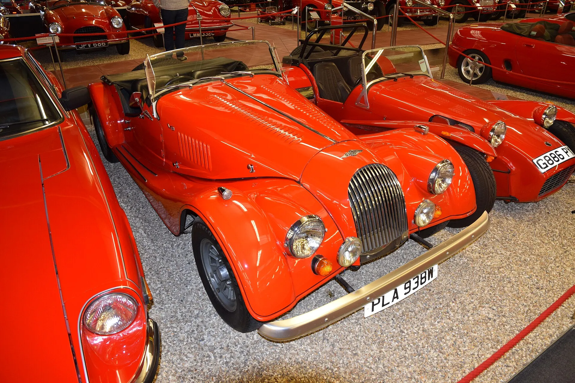 A 1986 Morgan Plus 8 on display at the Haynes International Motor Museum
